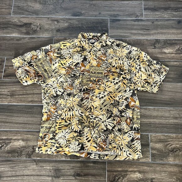 Tommy Bahama Tops - tommy bahama Button Down shirt Florals Birdies Yellow Size large Hawaiian